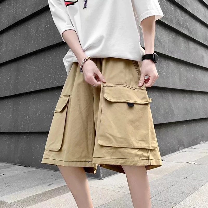 

URSPORTTECH Summer Cargo Shorts Men Overzie Fitness Casual Streetwear Sportswear Shorts Male Homme Beach Men Shorts Clothing