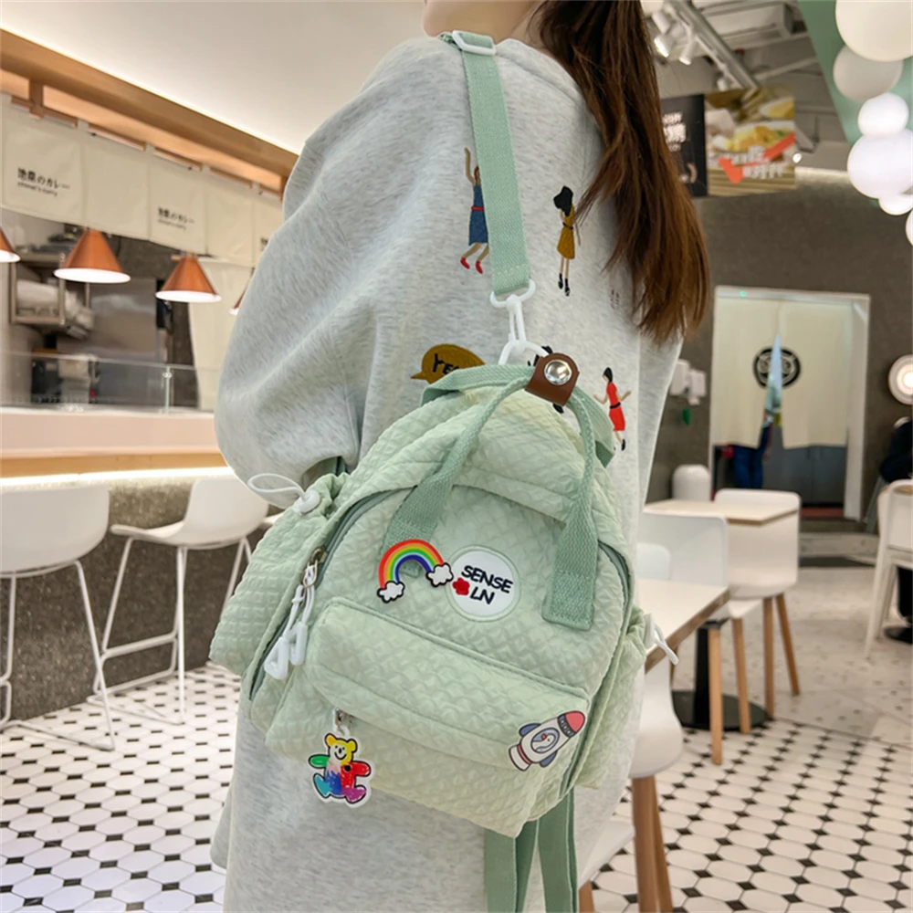 New Small Student Bag Quality Nylon Solid Color Ladies Backpack Fashion Multifunctional Women Travel Bags Mochilas De Mujer Sac