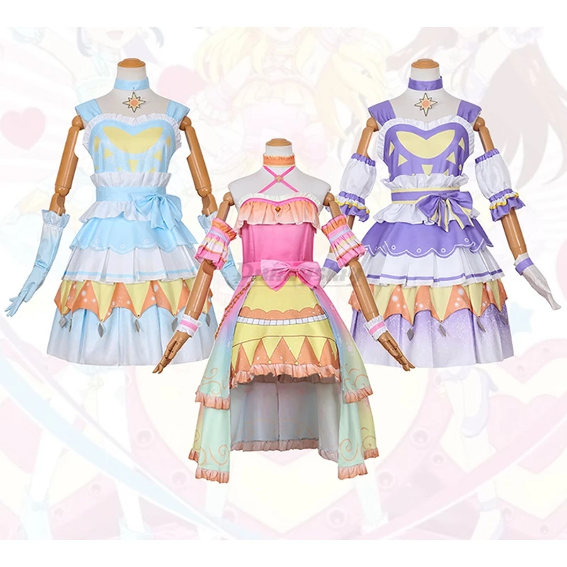 

Aikatsu Series Hoshimiya Ichigo Kiriya Aoi Shibuki Ran Dress Uniform Outfits Anime Customize Cosplay Costumes lolita idol cos