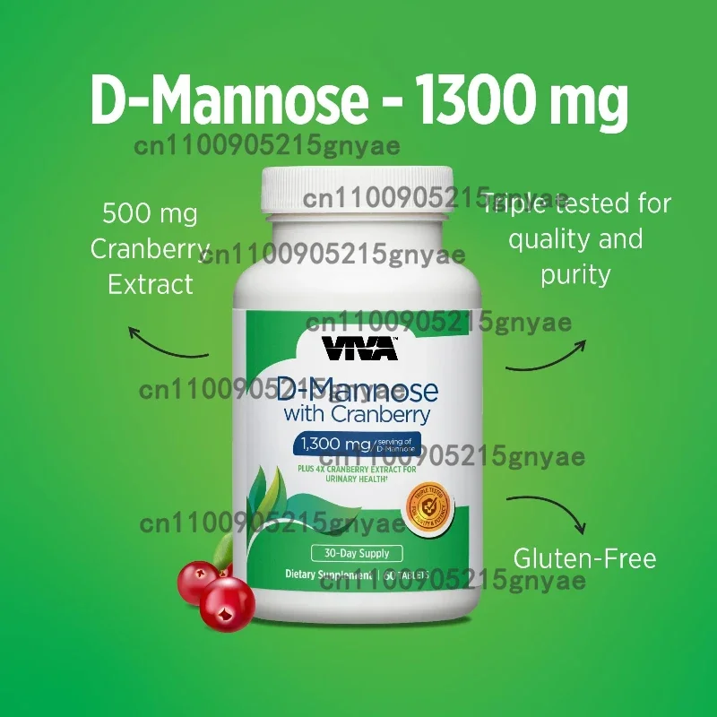 

D Mannose with Cranberry Gummies, D-Mannose Supplements 1300mg for Women, Support Natural Urinary Tract, Sugar-Free