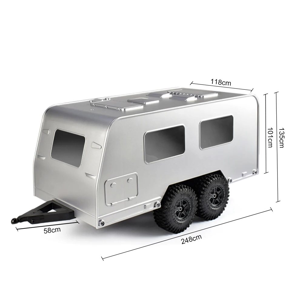 RC Travel Camper Trailer Simulação RV Veículo Porta Aberta Traseira para Atualização 1/18 TRX4M