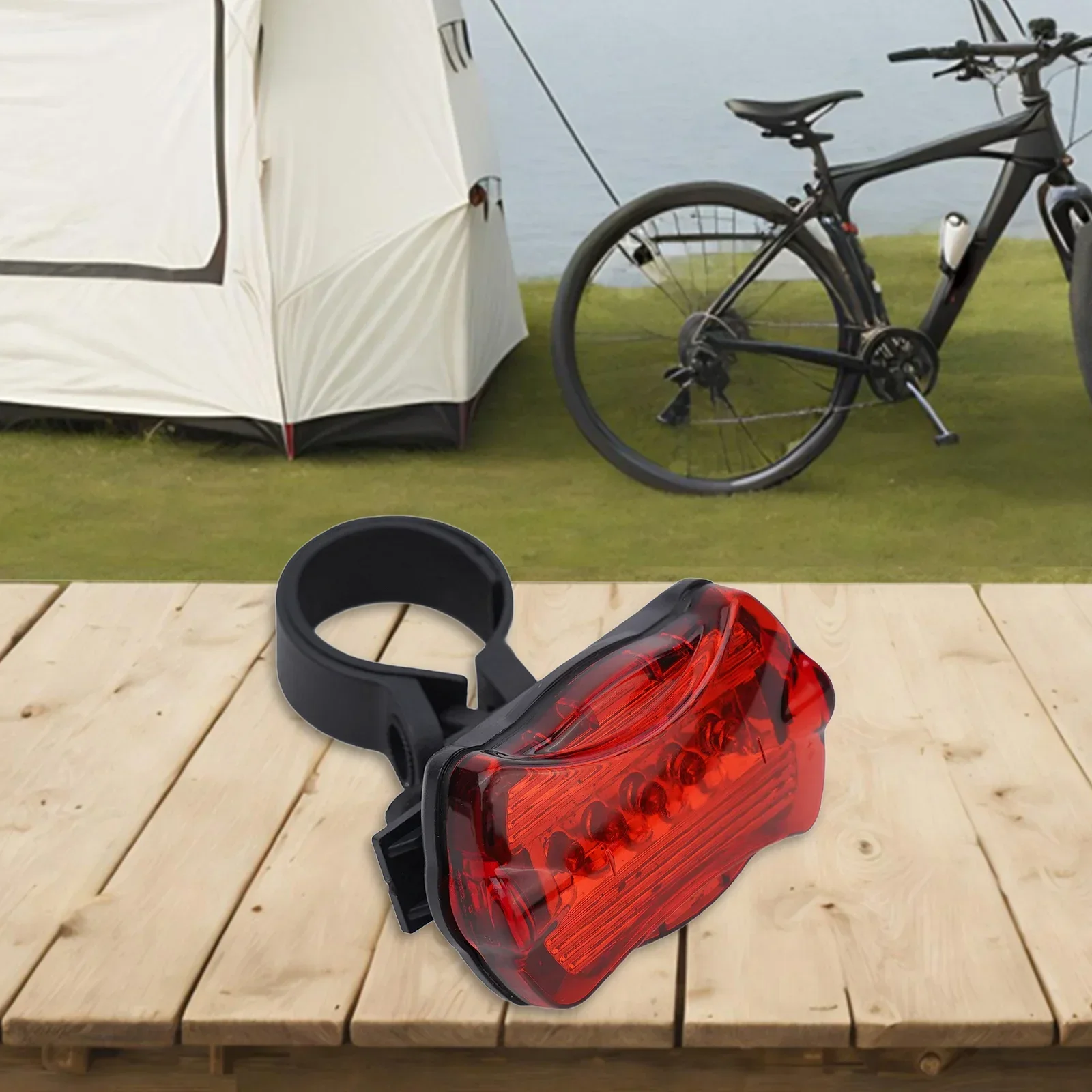 Waterproof Bike Bicycle Cycling 5 LED Night Safety Flashing Rear Tail Light Lamp Plastic 6.5 X4 X2.5cm Bicycle Light Bracket