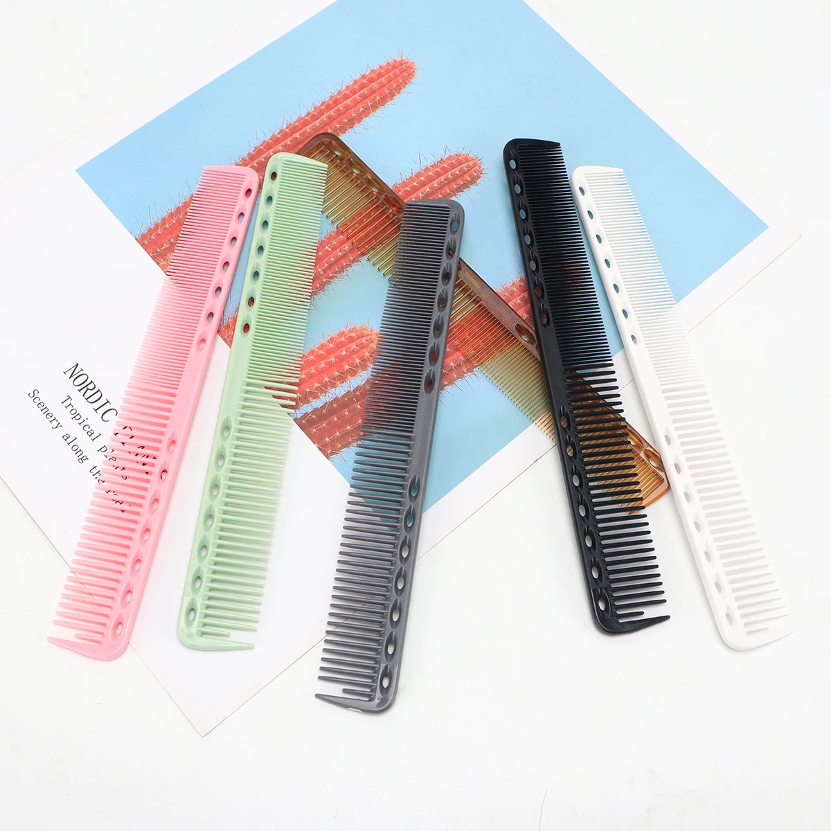 Multicolour Portable Anti-static Hair Combs Professional Barber Plastic Hairdressing Haicut Brush Salon Styling Tool Accessories image 3