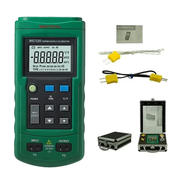 MASTECH MS7220 Digital Portable Thermocouple Simulator Calibrator Meter Tester Operable With 8 Types Of Thermocouples