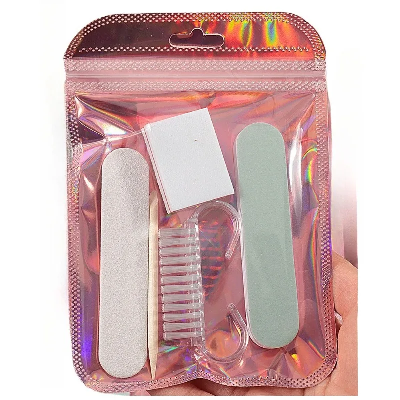 50 Sets Nail Tool Prep Kit Disposable Nail File Set Mini Nail Cleaning Care Kit Wood Sticks Portable Filer Accessorie Manicure