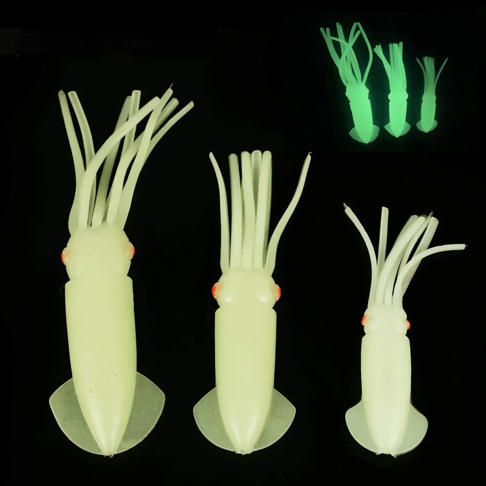 12cm Luminous Simulation Squid Bait Luminous Octopus Squid Skirt Sea Fishing Wobbler False Bait Saltwater Lures Fishing Accessor