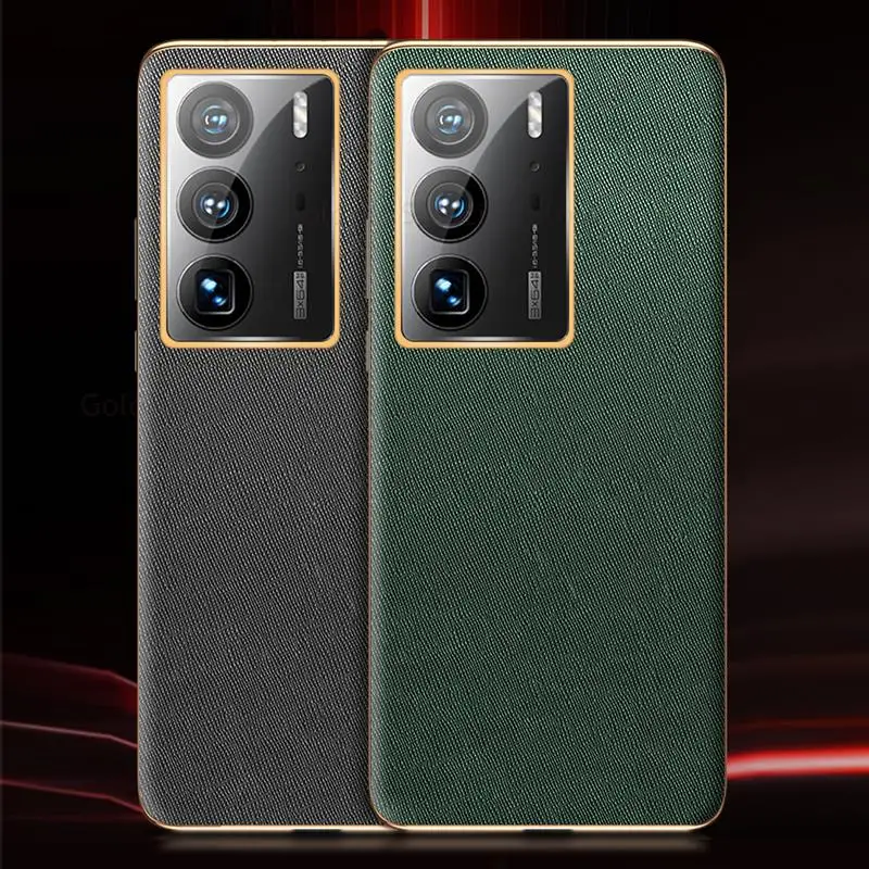Coque For ZTE Axon 40 Ultra 5G Cross Leather Plating Shockproof Phone Case For Axon 40 Ultra A2023P Ultra Slim Phone Cover Funda