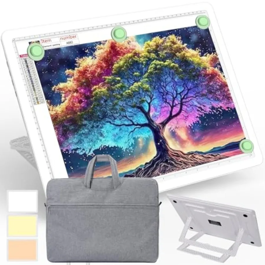 

Rechargeable A3 Light Pad with Built-in Stand and Bag Magnetic Tracing Light Box for Drawing Diamond Art Light Board with Side