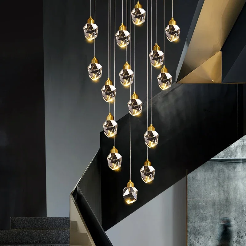 

Luxury Crystal LED Chandelier Diamond Pendant Light for Large Living Room Ceiling Lamp Hallway Home Decor Suspension Luminaire