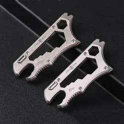 Titanium Alloy Polygon EDC Tool Multifunction Bottle Opener Hexagon Wrench Graduated Scale Phillips Screwdriver Outdoor Pry Bar