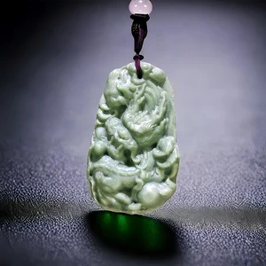 Natural Real Jade Dragon Pendant Necklace Carved Jewelry Designer Talismans Charm Fashion Amulet Vintage Chinese Accessories