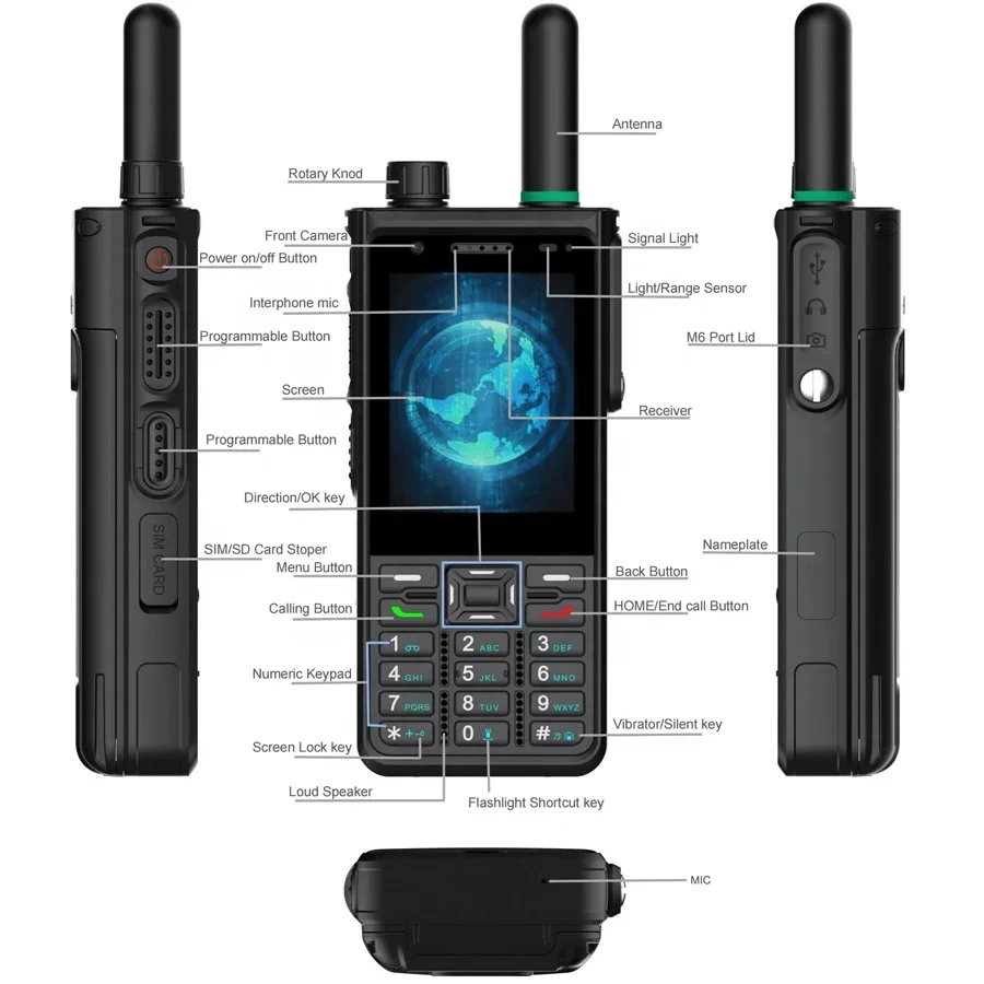 Heavy Duty 2-Way Radios 3680mAh Rechargeable Battery DMR Analog Digital Radio 2-in-1 Woki Toki Android Rugged PDA PTT Handheld