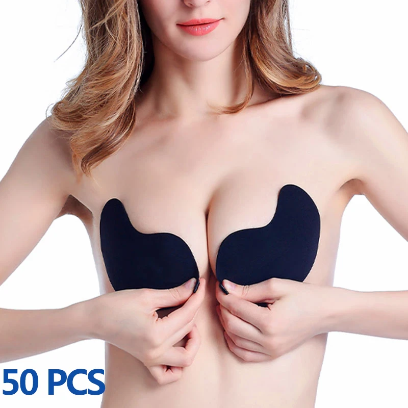 

50PCS Mango Silicone Chest Stickers Women Push Up Bra Self Adhesive Bra Invisible Cover Bra Pad Sexy Strapless Breast Petals