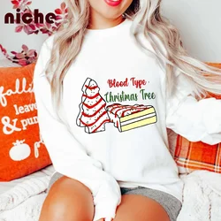 Fashion Women Sweater Hoodie Christmas Hand-Painted Graphic Print High Quality Cotton Crew Neck 2024 New Sweatshirt