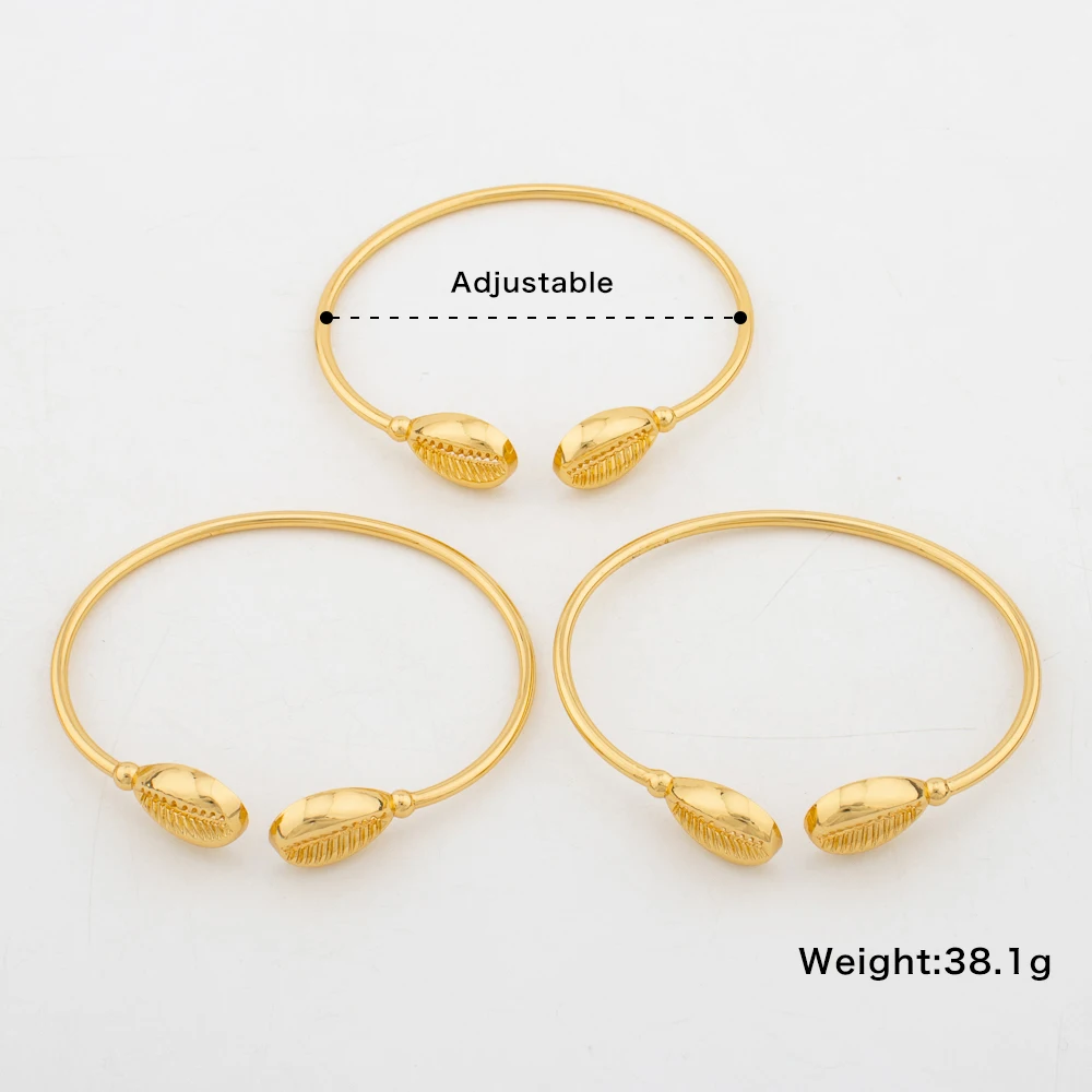 Gold Color Cuff Bangle Set for African Women Exquisite Charm Bangle New Design Hand Bracelet Jewelry Set Accessories wholesale