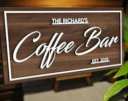 3D Wood Sign Family Name Sign Home Decoration Wooden Wall Plate for Bar House Decoration Room Decor Office Business Logo Sign