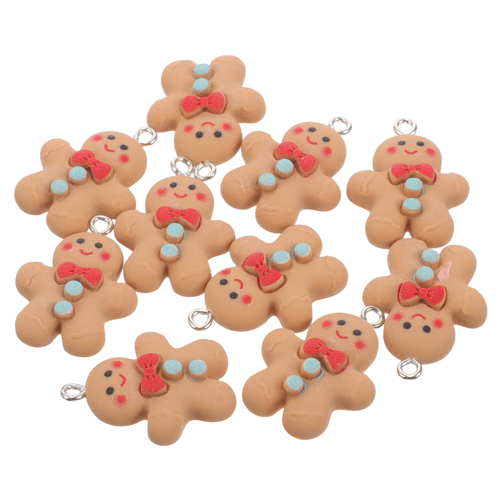 10 Pcs Gingerbread Man Earrings Dangle Biscuits Cookies Charm Resin Drop Charms