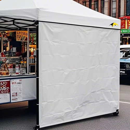 MOQI Toldo instantáneo Paredes laterales extraíbles Paredes solares laterales para tienda emergente 10x10 UPF50 + Impermeable Blanco y plata 10x10 pies