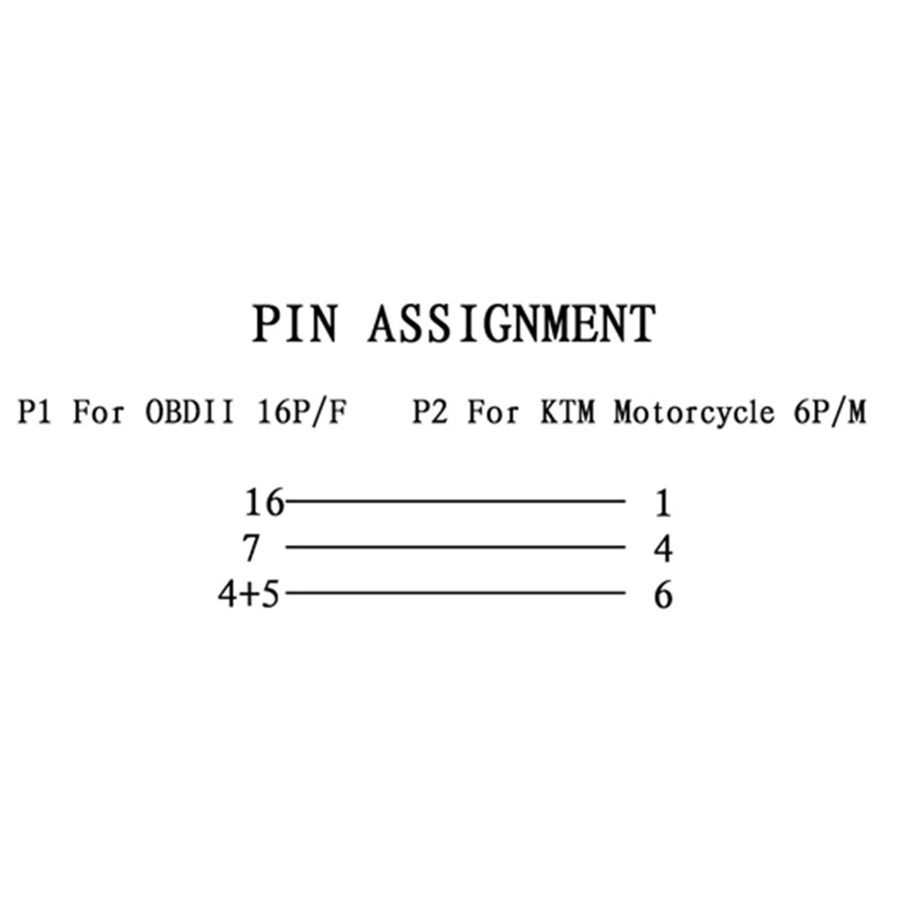 Motorcycle Adapter Cable OBD2 Connector 6 Pin to 16 Pin for KT Duke RC Autocycle Extension Cables 100% Brand Good Quality