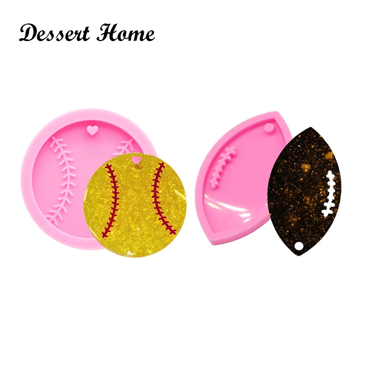 DY0090 DIY epoxy resin molds Rugby baseball basketball shape silicone mold for keychains Jewelry Making Accessories Tools