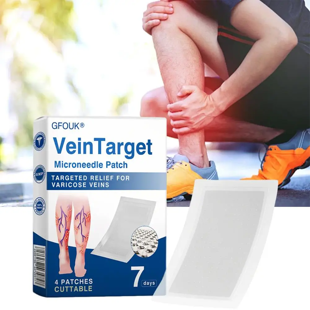 Nano Micro-needle Patch Eliminates Varicose Veins Earthworm Legs Treatment Improves Circulation Massage 4pcs/bag Personal Health view 4