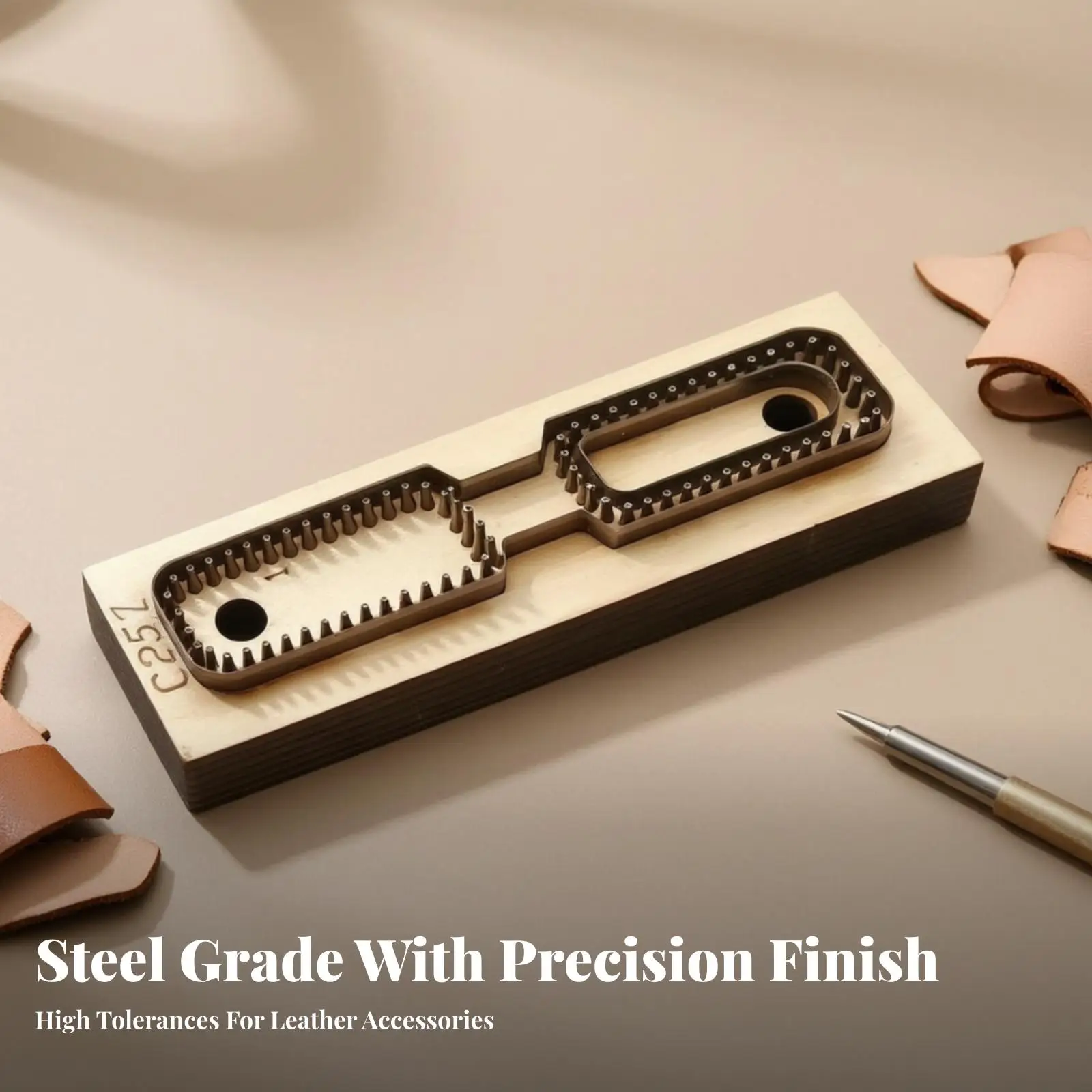 C257 Leather-Cutting Die Mold Accurate Leather Keychain Cutting Mold Practical Repeatable for Leatherworkers