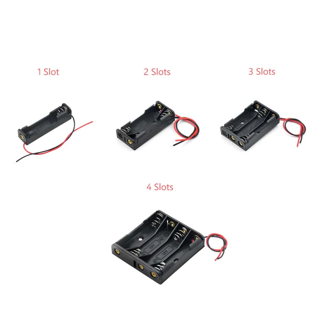 

Wire Leads ABS 1 2 3 4 Slot 1X 2X 3X 4X Power Bank Cases Batteries Container Battery Holder Battery Box Battery Storage Boxes