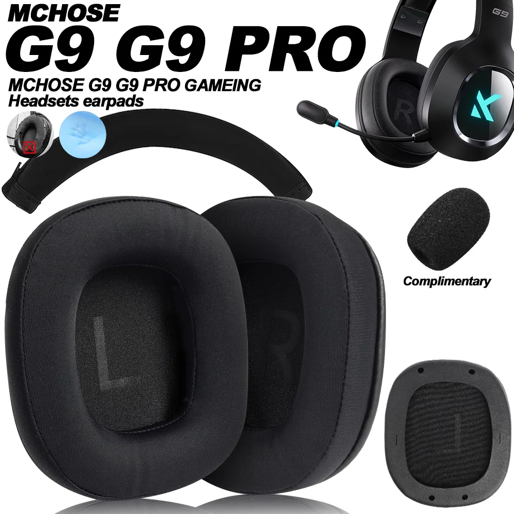 MCHOSE G9 G9 PRO 교체 용 이어폰 패드 이어 패드 헤드폰 귀마개 메쉬 천 메모리 커버 스폰지 단백질
