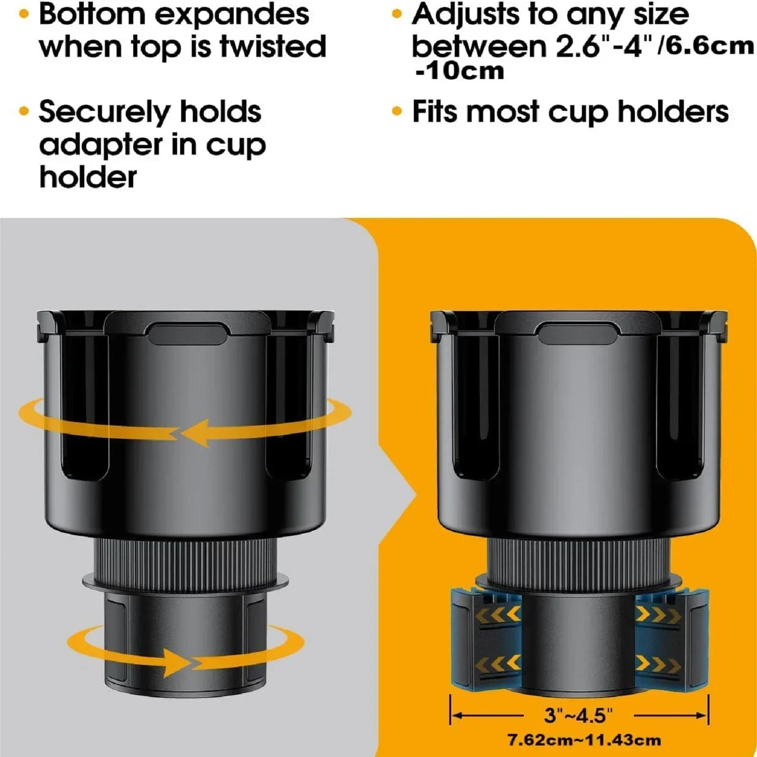 

Auto Car Cup Holder Phone Mount Multi-Function Bottle Holder for Car Interior Accessories for Coffee Water Other 2-in-1