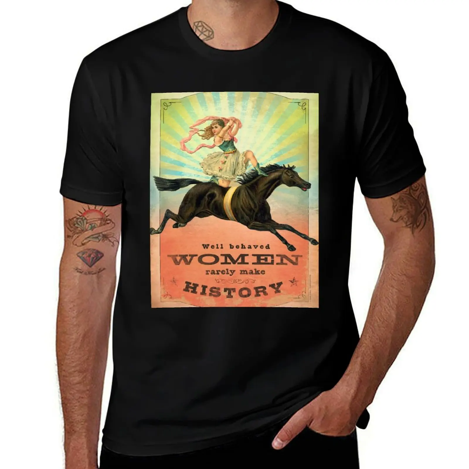 

Женская футболка Well Behaved Rarely Make History, мужские хлопковые мужские футболки, футболка