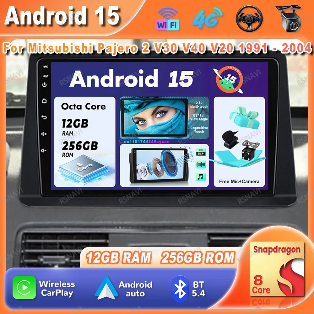 

Car Radio Android 15 For Mitsubishi Pajero 2 V30 V40 V20 1991 - 2004 Qualcomm Snapdragon Autoradio Systems Carplay IPS DVD BT