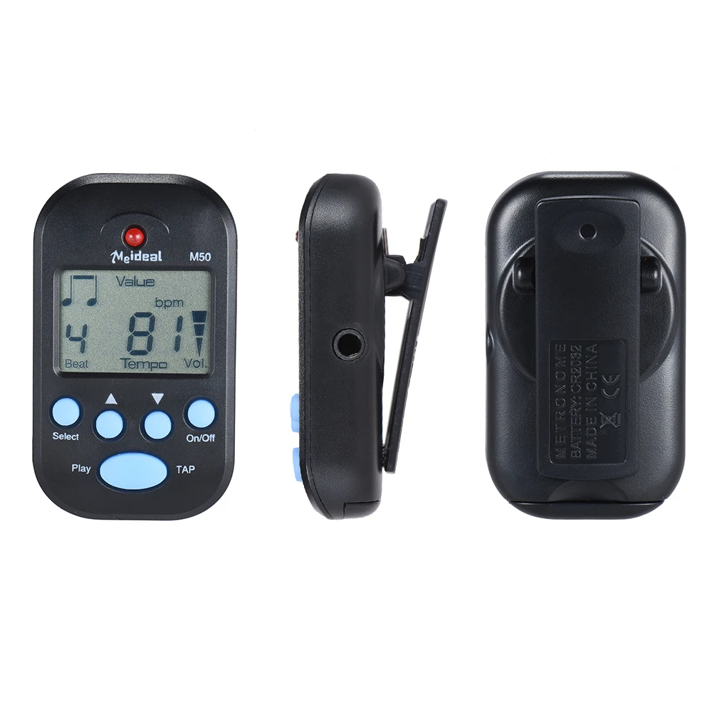 M50 Mini Metronome Professional Clip-on LCD Digital Rhythm Metronome for Guitar Violin Bass Stringed Instrument Accessories