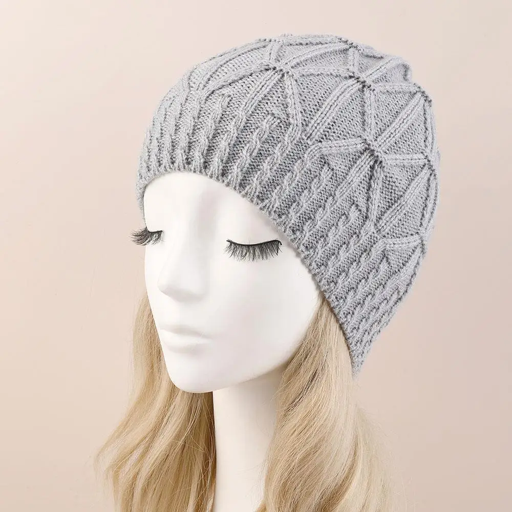 1Pcs Winter Thicken Warm Woolen Knitted Hats For Women Outdoor Coldproof Casual Brimless Hat Unisex  Solid Color Casual Beanies