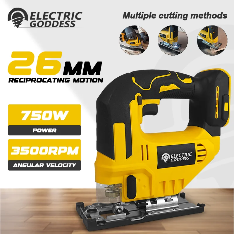 آلهة كهربائية 3500 دورة في الدقيقة منشار منحني كهربائي منشار تهزهز لاسلكي محمول متعدد الوظائف أداة كهربائية لبطارية ديوالت 20 فولت #1