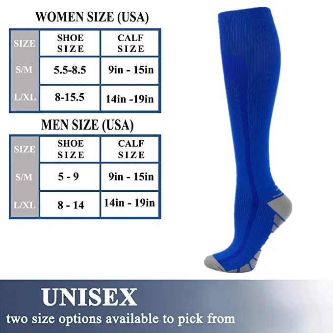 Compression Socks Blood Circulation Anti-Fatigue Comfortable Graduated Compression Stockings Golfs Cycling Socks Sports Socks