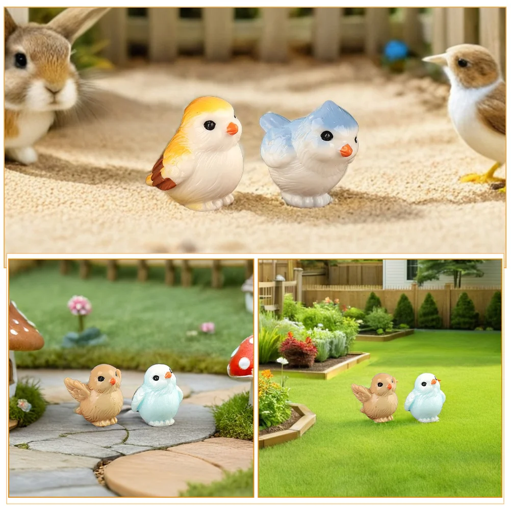 20 Stück Miniatur-Vogelfiguren, feine Details, tragbare Geschenkidee, verbessern den visuellen Reiz, Innenlandschaften, Dekor, Mini-Harzvögel
