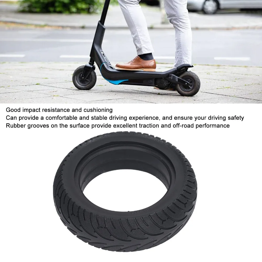 10x3.0 Electric Scooter Solid Tire Rubber Black 10 Inch Solid Tire Good Impact Resistance Electric Scooter Tire Stable Riding