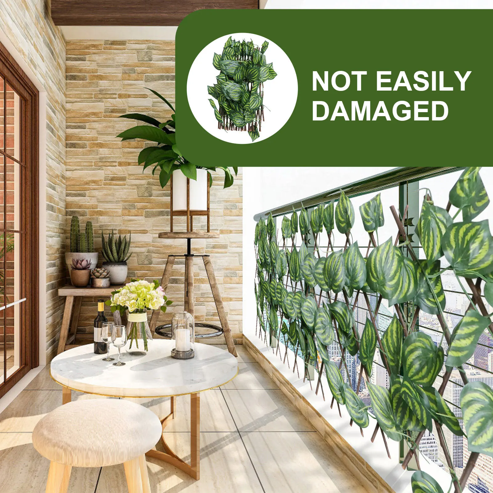 

Green Fence Simulated Plants Hedge Stretchable Balcony Garden Decoration Artificial Plant Leaf Outdoor Wall Adornment Hedges