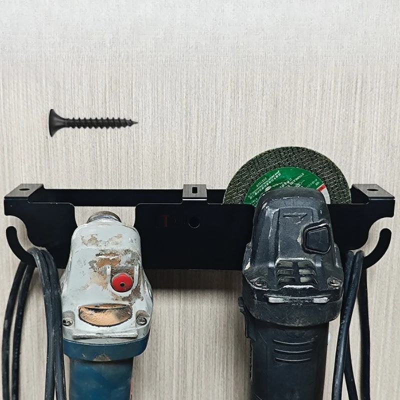 Estante de almacenamiento para amoladora angular, estante de plataforma de perforación montado en la pared de acero al carbono duradero, soporte alargado, herramientas de clasificación de lugares estables