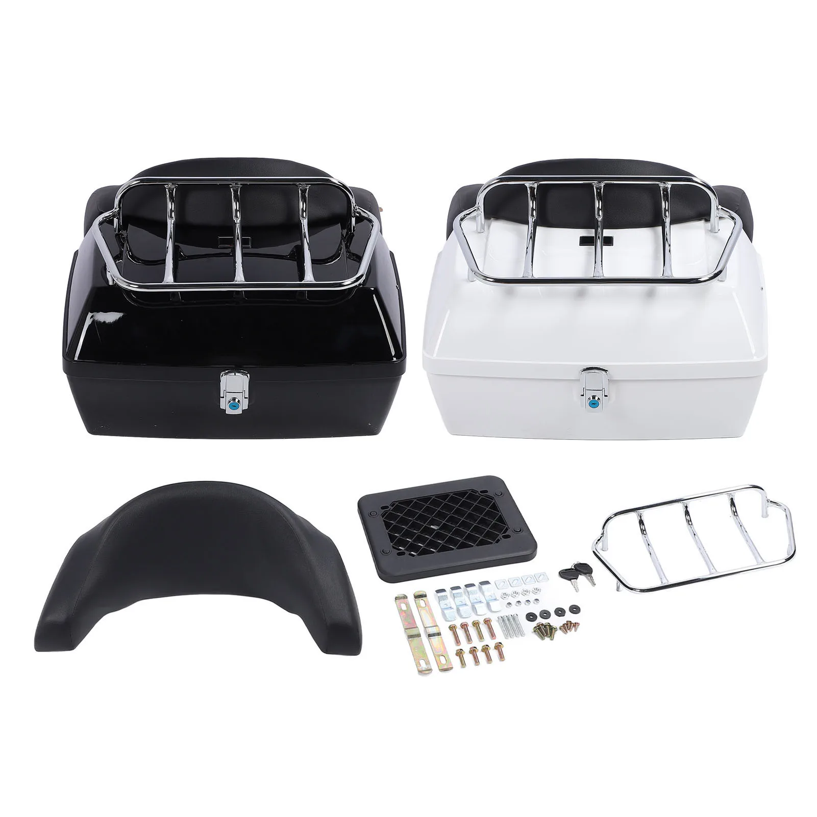 Motorcycl Trunk Tail Box 48L High Security Water Resistant Fit Stable Motorcycle Rear Case  Proof for Helmet for Helmets Luggage