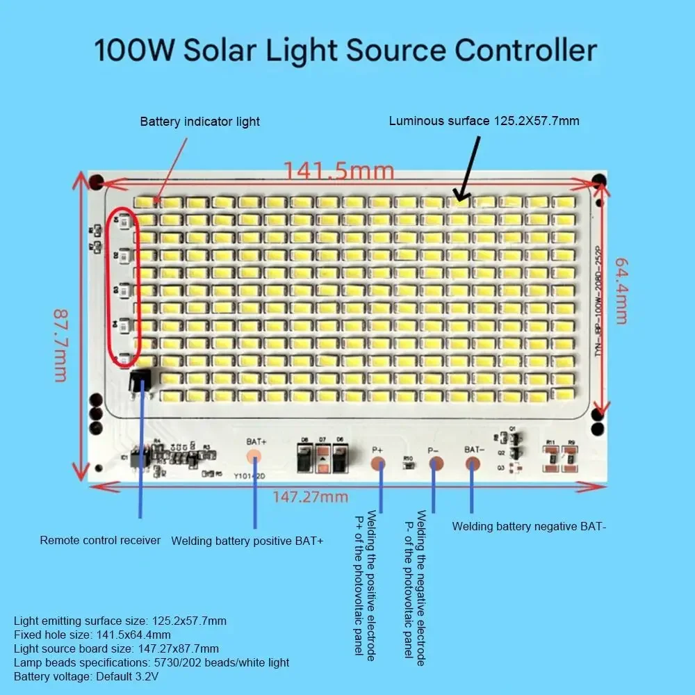 1 قطعة 25/40/60/100/250 واط LED ضوء الشمس مجلس SMD5730 الضوء الأبيض مصدر الضوء لوحة مع جهاز التحكم عن بعد سطوع عالية