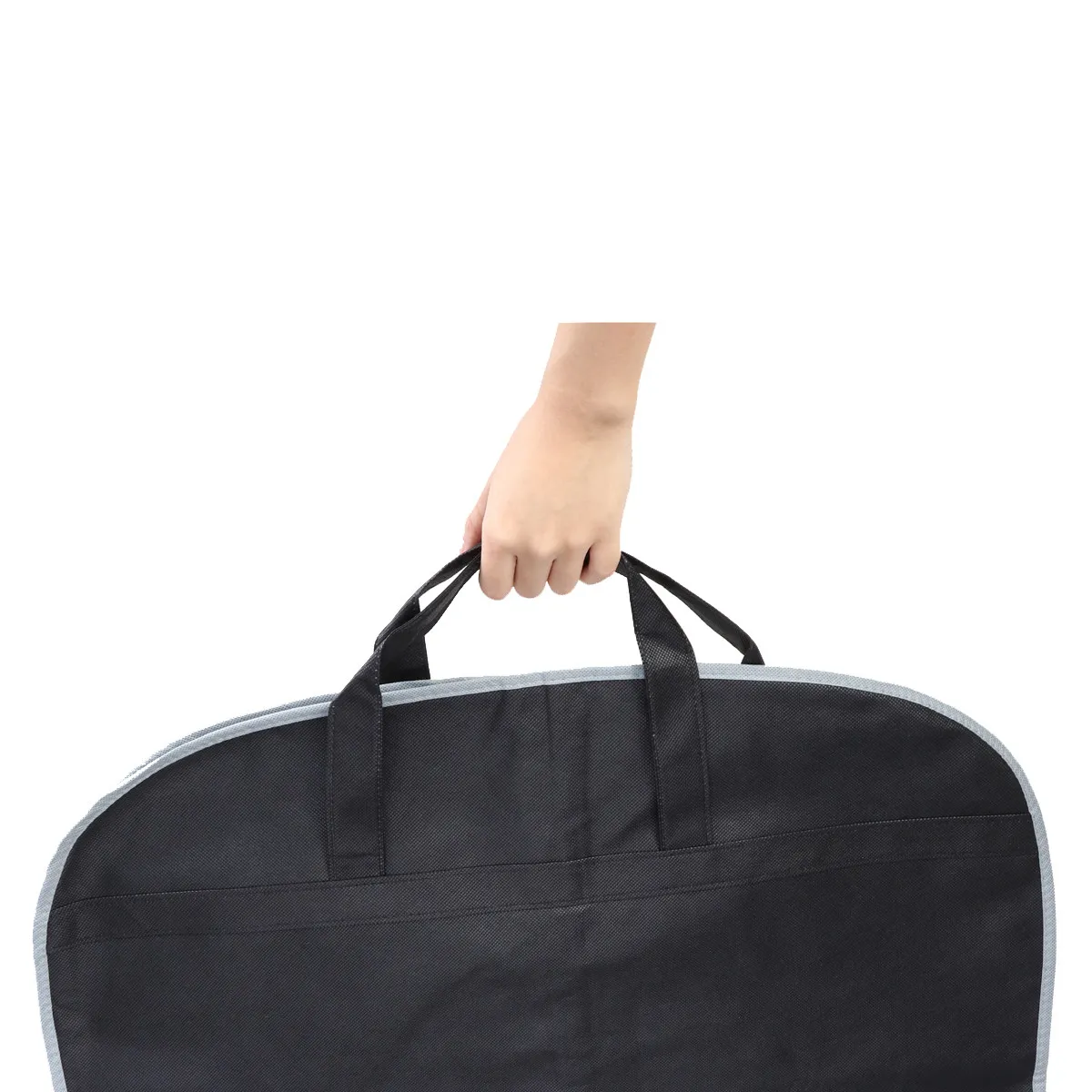 

3Pcs Clothes Dust Cover Black 101x60cm Breathable Acid-Free Suit Cover with Hanger Slit Travel Garment Bag Reinforced Handles