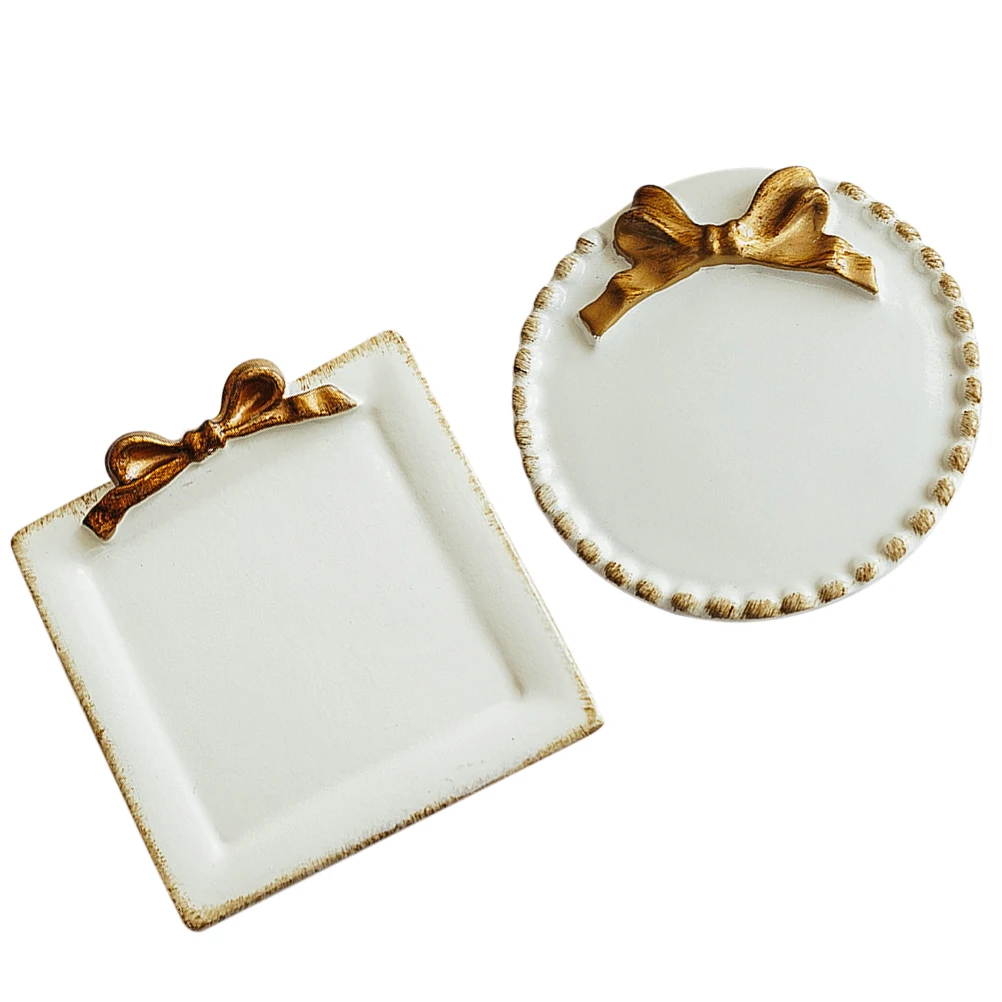 

2pcs Jewelry Tray Unique Resin Design Earrings Display Desktop nament Photography Props Smooth Surface Durable Quality Home