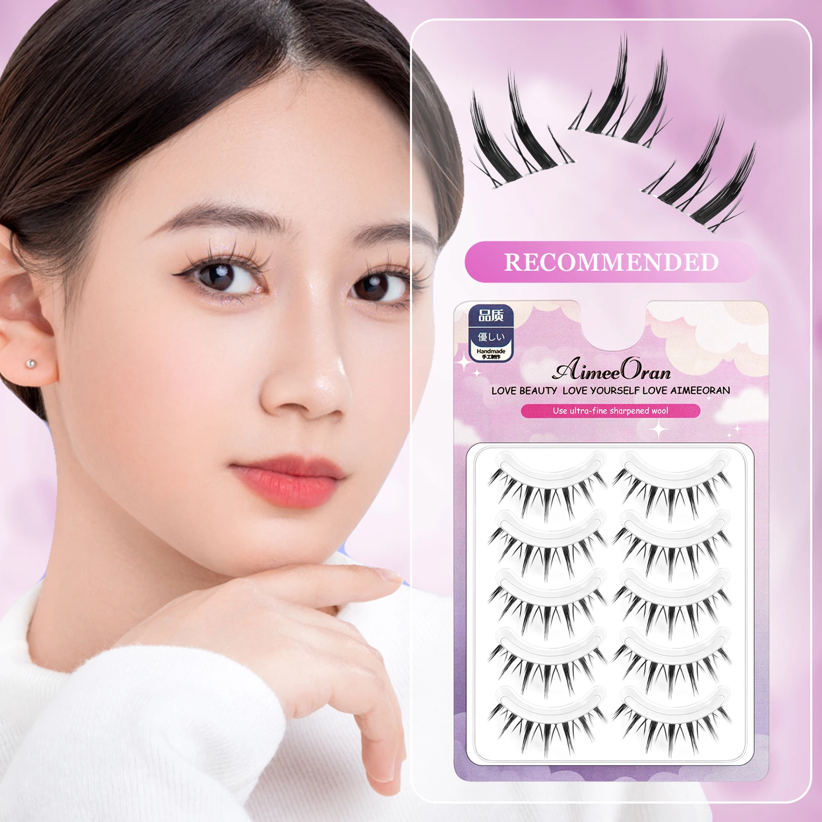 5 Pair lash strip Handcraft Ultra Thin Lashes Multi-Layered Fluffy Volume Long Thick false eyelashes for Beauty Makeup Supplies