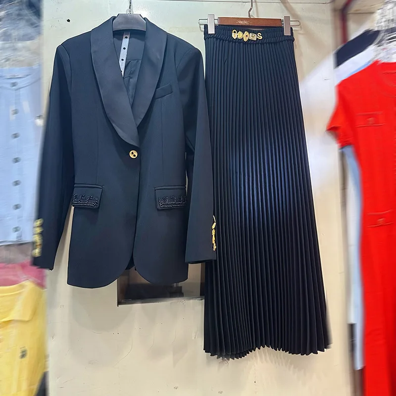 بدلة مصممة جديدة لعام 2025 بزر واحد وطية صدر السترة بلون نقي بقصة ضيقة للنساء