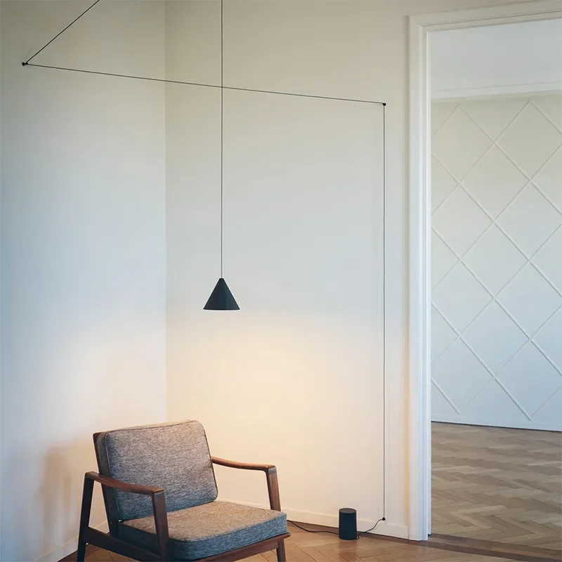 Nowoczesna minimalistyczny geometryczny lampa wisząca z wtyczką z długi przewód Led