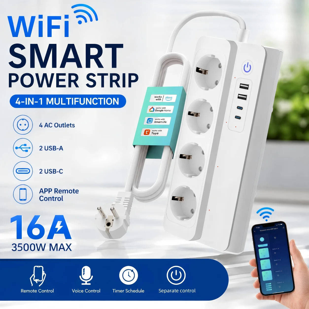 barre-d'alimentation-intelligente-wifi-tuya-prise-eu-4-prises-ac-avec-2-usb-2-ports-type-c-a-charge-rapide-20w-pd-telecommande-compatible-avec-alexa-et-google
