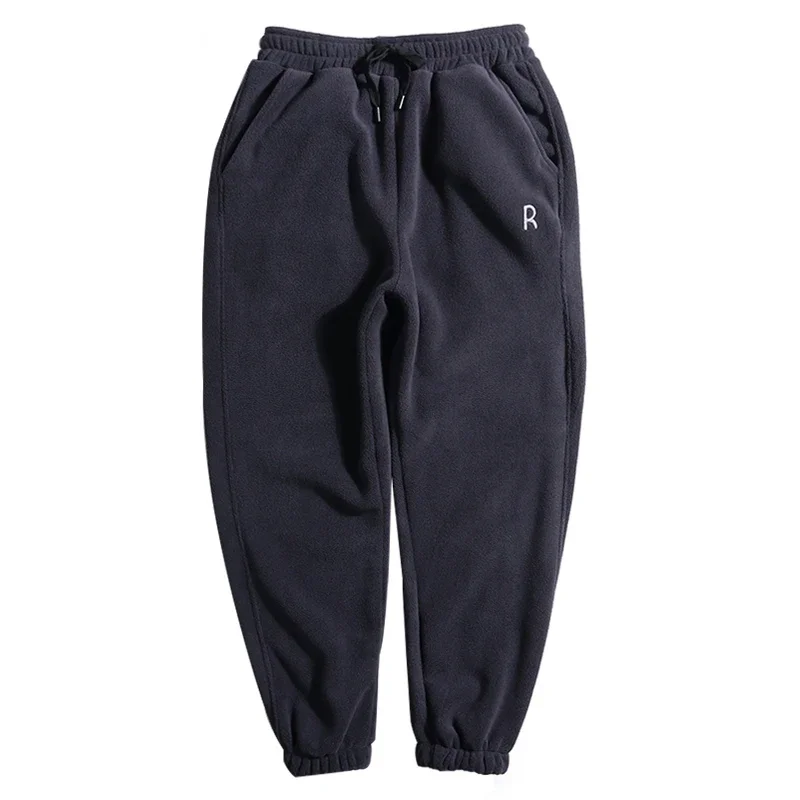 

Men's Fleece-Lined Trousers Youth Autumn and Winter Short Wool Thickened Base Outer Wear Pajama Pants Sports Pants