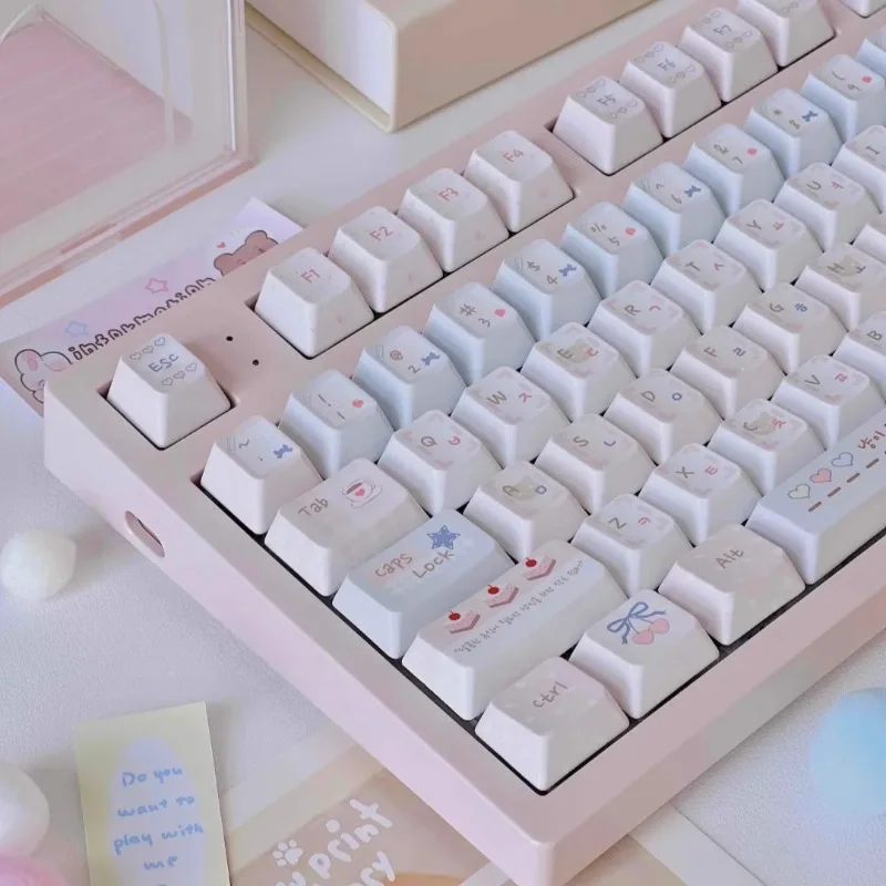 Dessert Supply Station Custom FC Keycaps with High Pink and Cute 1.8-thick PBC Thermal Sublimation Mechanical Keyboard Keycaps