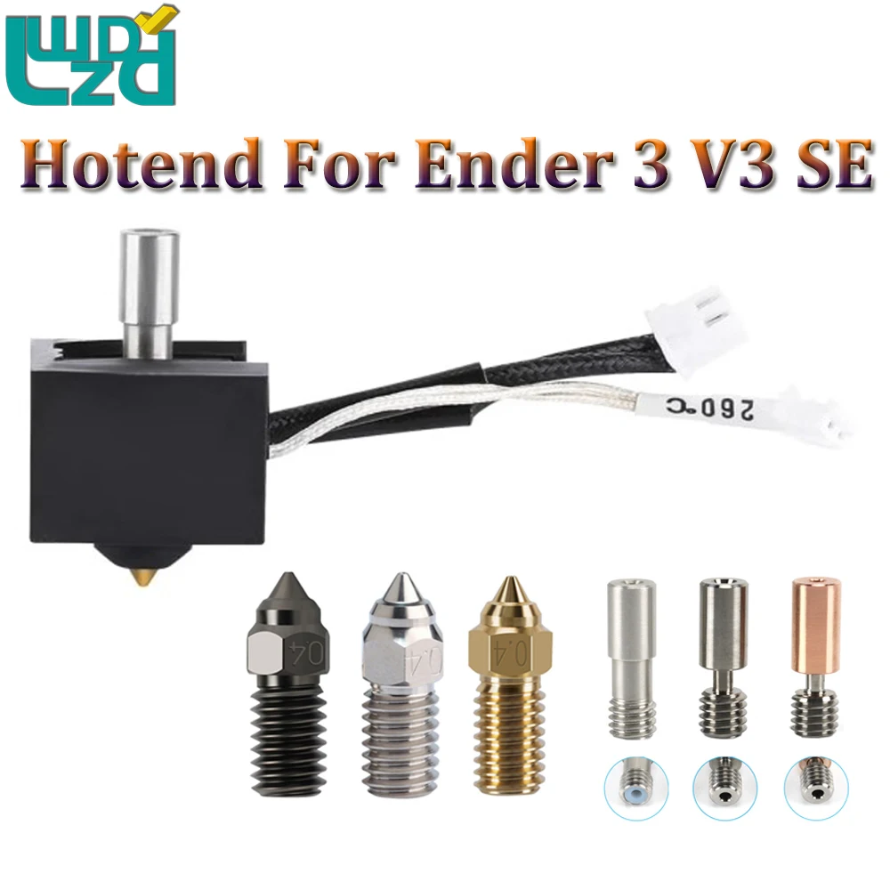 

1 комплект Hotend для Ender 3 V3 SE насадка теплового разрыва 24 в 40 Вт Нагревательный блок термистор Запчасти для 3D-принтера Creality ender3 v3 se